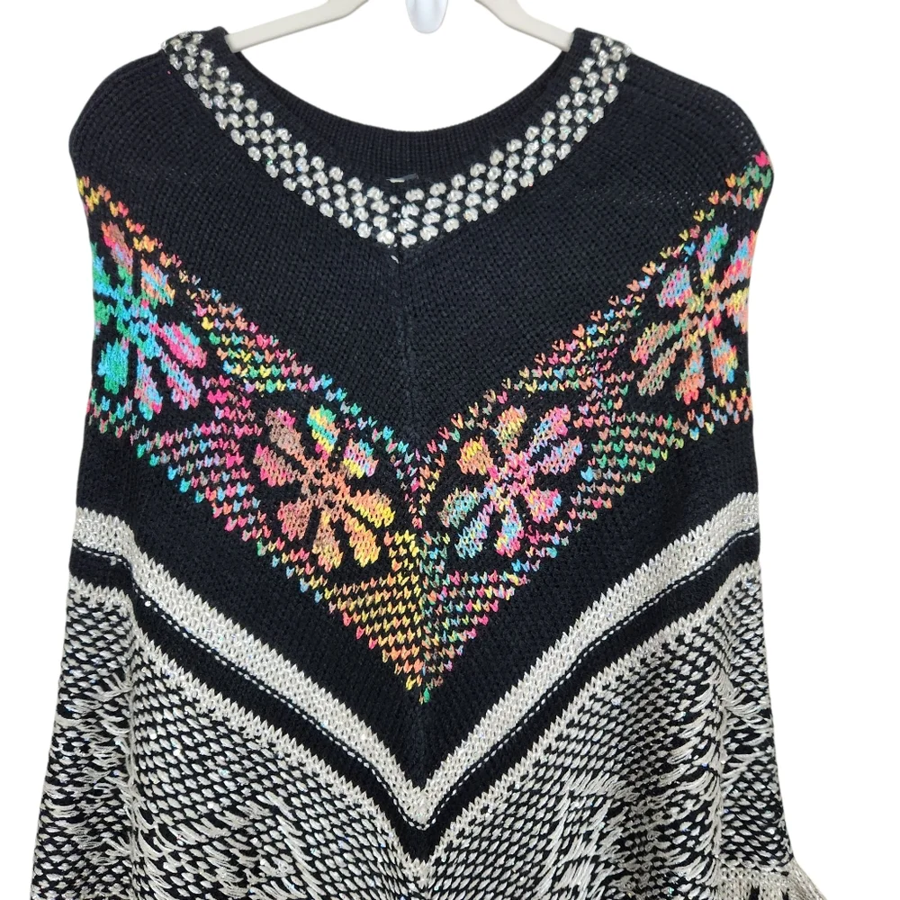 Alberto Makali New York Knit Shawl Metallic Glitter Tie Dye Womens Size L/XL